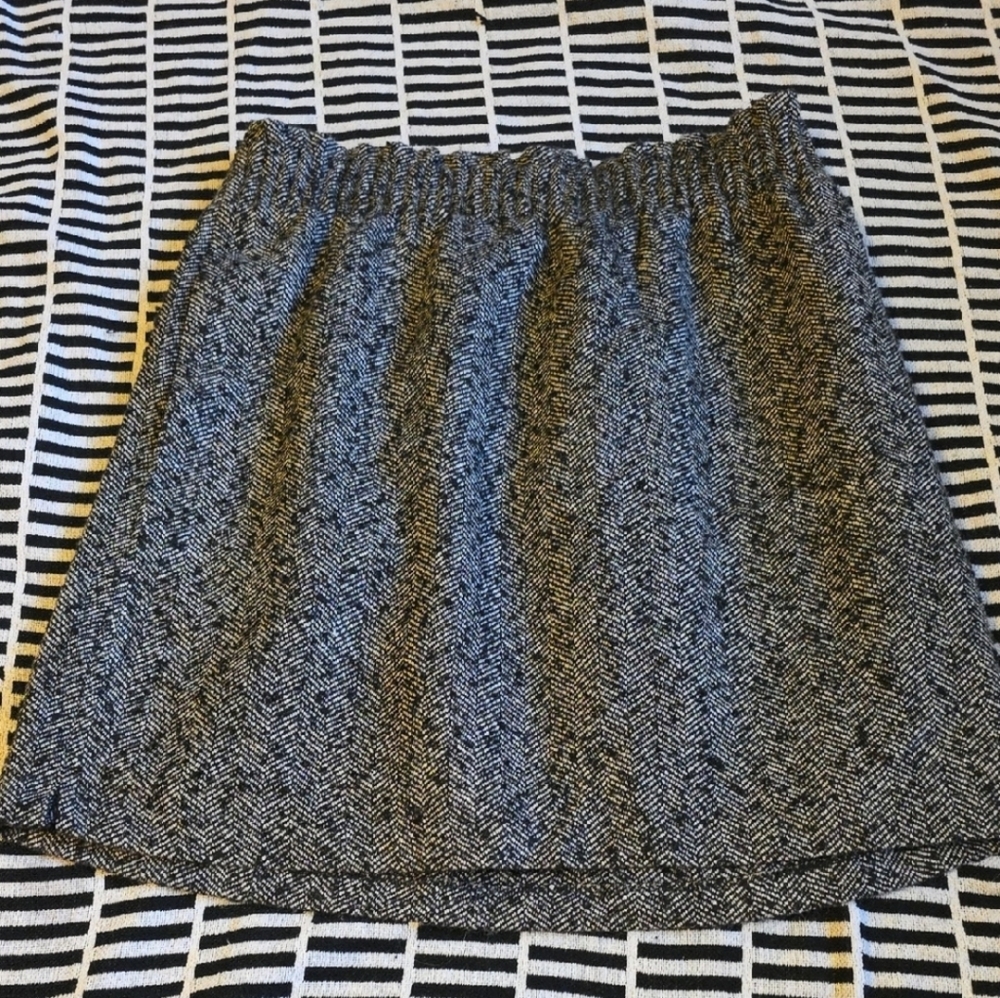J. Crew Black and White A-line Mini Skirt